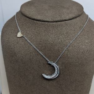 14k Heart and Moon Necklace